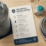 bouteille de gaz gris 13 kg sur table avec checklist