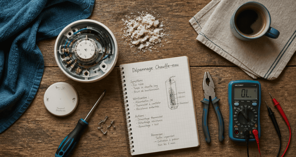 chauffe eau depannage outils et carnet
