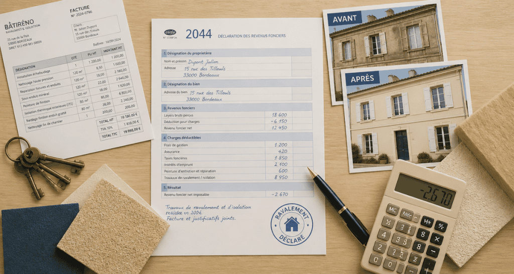 comment déclarer un ravalement de façade aux impôts