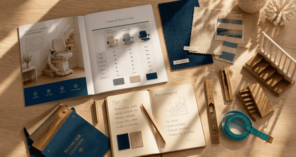 comparatif monte escalier brochures échantillons outils