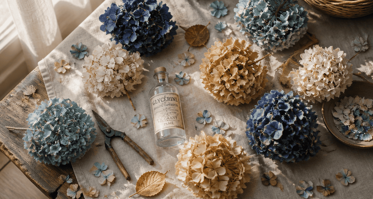 hortensia comment les faire secher fleurs séchées