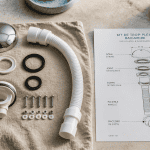 kit trop plein baignoire complet sur plan technique