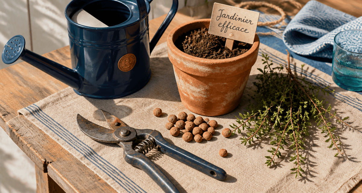 outils jardinier facile sur table