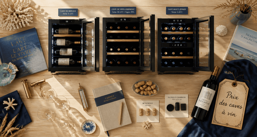 prix cave à vin modèles accessoires table
