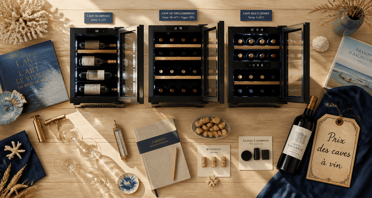 prix cave à vin modèles accessoires table