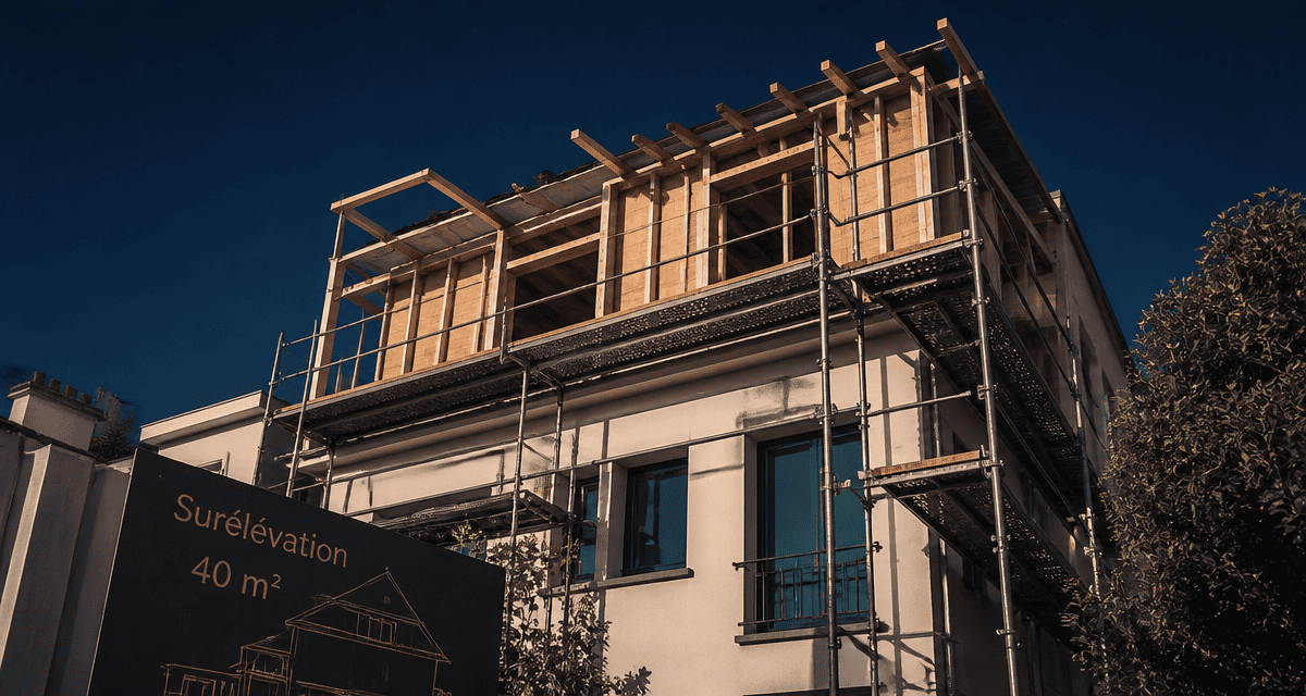 prix surélévation maison 40m2 étage bois contemporain