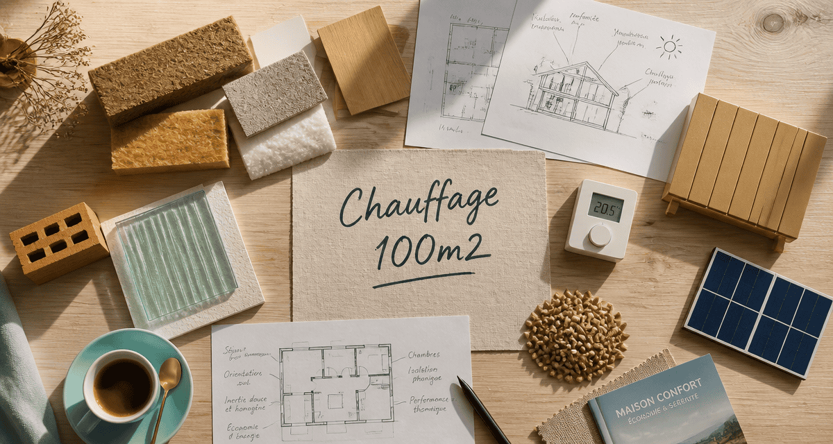 quel chauffage pour une maison de 100m2, échantillons isolation, plans, radiateur, bois, solaire