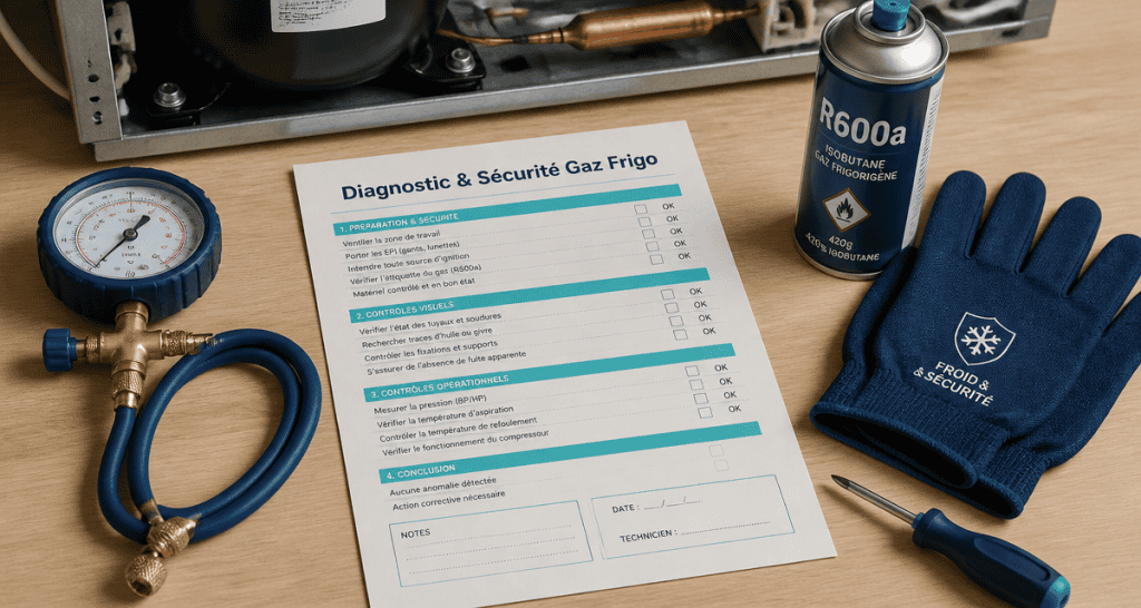 recharge en gaz frigo outils checklist sécurité
