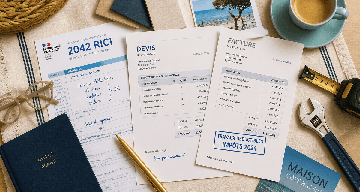 travaux déductibles impôts résidence principale 2024 documents fiscaux