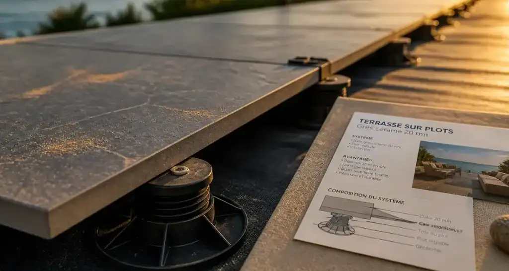Carrelage sur plot inconvenients : terrasse extérieure stable sur plots