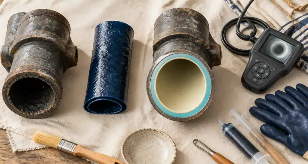 chemisage canalisations vue outils et coupe