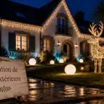 decoration noel exterieur facade maison lumineuse