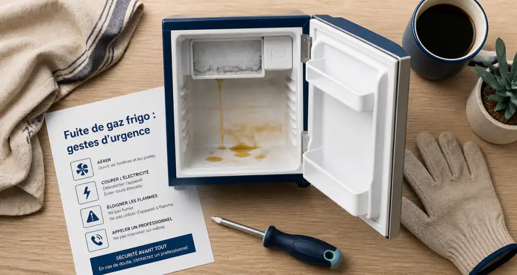 fuite gaz frigo que faire sur plan de travail