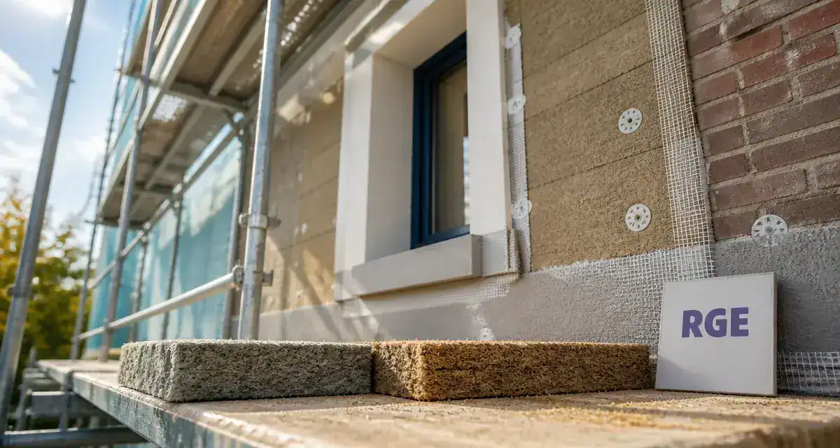 Meilleur isolant exterieur en ITE : laine de roche et fibre de bois sur façade