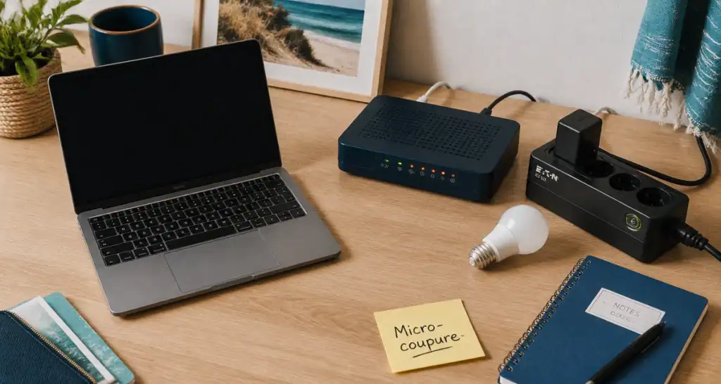 micro coupure électricité ordinateur portable écran noir