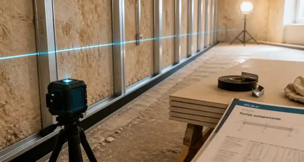 Plafond autoportant distance : portée maximale, sans affaissement