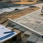 Prix des paves autobloquant : pose d’une allée, sable de joint et plaque vibrante