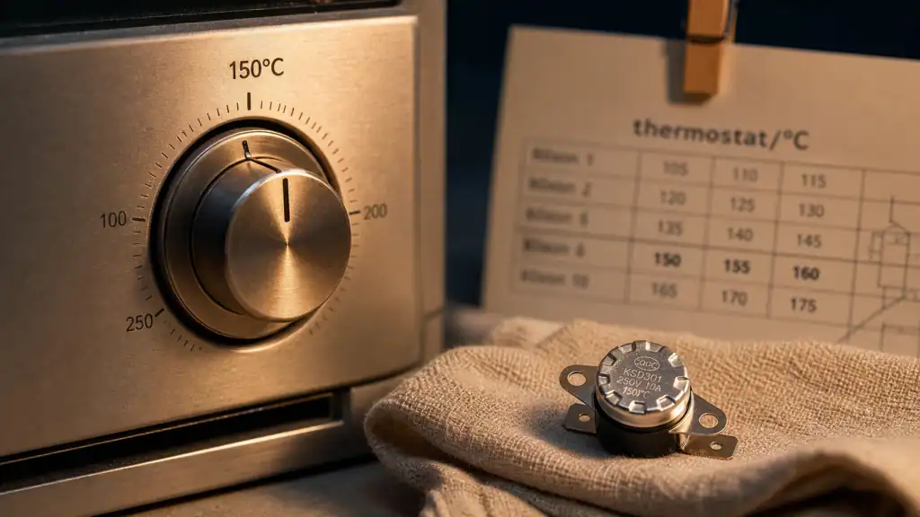 Thermostat 150 degrés : repère 150°C et sécurité thermique