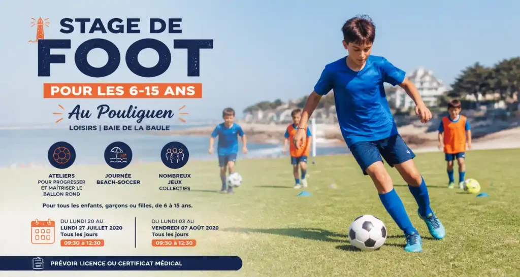 Stage de foot pour les 6-15 ans au pouliguen, Loisirs | Baie de la Baule