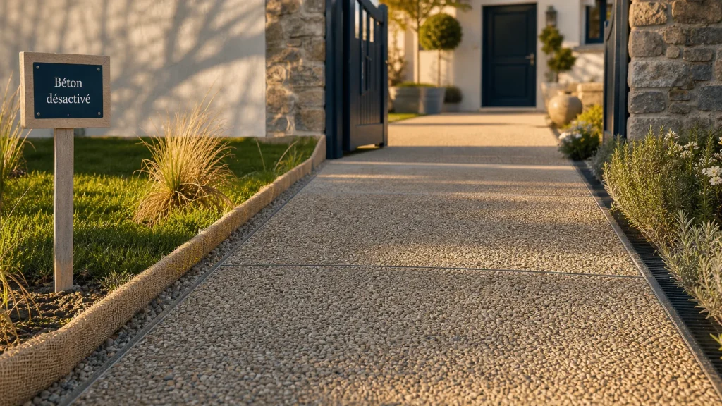 allee beton 3m en béton désactivé : finition granuleuse