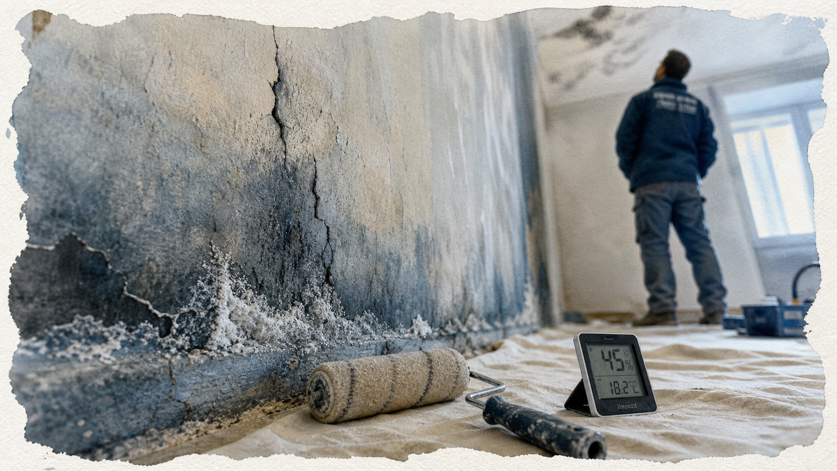 Assèchement des murs : traces de salpêtre et humidité