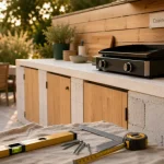 Cuisine d'été a faire soi meme en béton cellulaire DIY