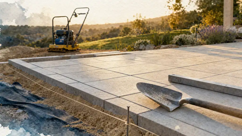 Dalle sur sable terrasse : pente, compactage et drainage