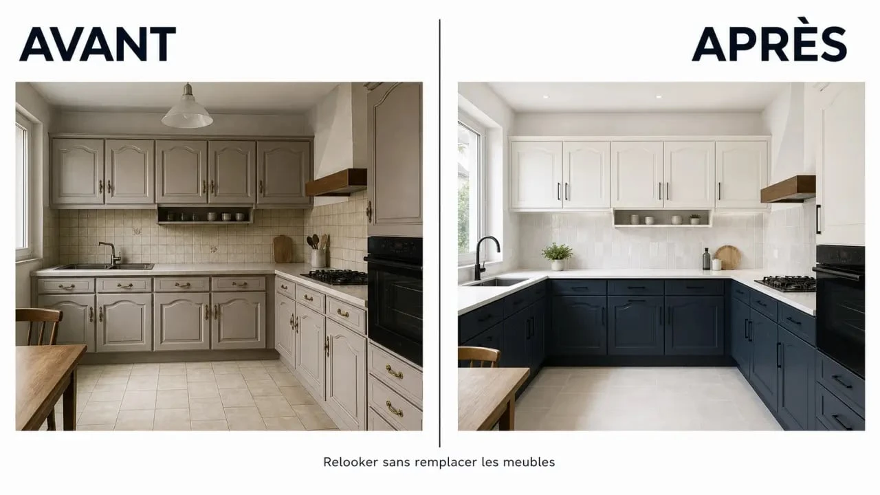 Rénover sa cuisine sans changer les meubles : avant/après d’une cuisine modernisée avec façades et crédence relookées