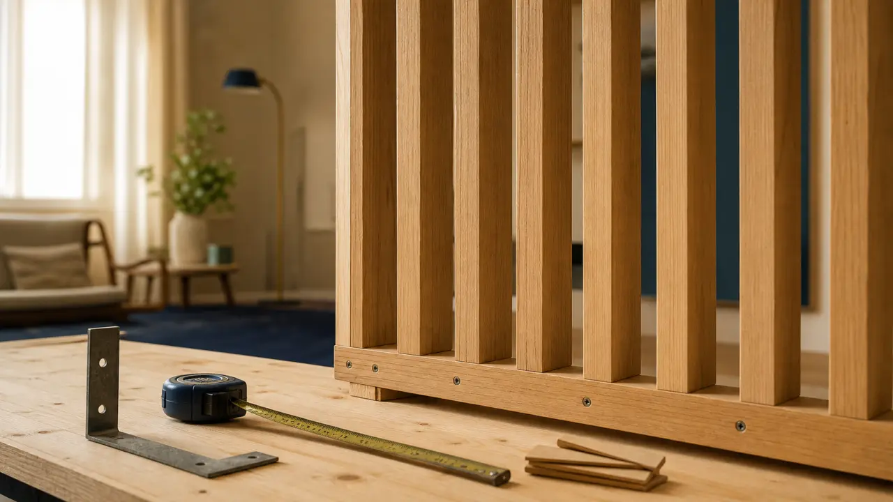 Fabriquer un claustra bois intérieur : tasseaux droits, écartement et fixation