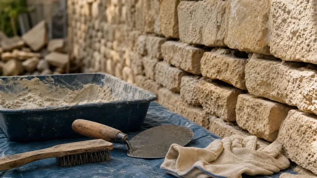Jointage mur en pierre : joints dégarnis à 2–3 cm prêts