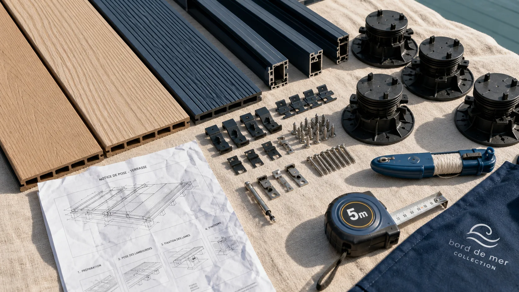 Kit terrasse avec lambourdes et lames pour une pose réussie