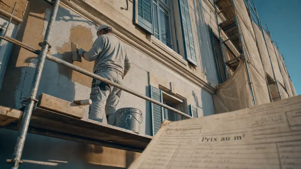Prix ravalement façade maison 120m2 : façadier en cours et devis au m²