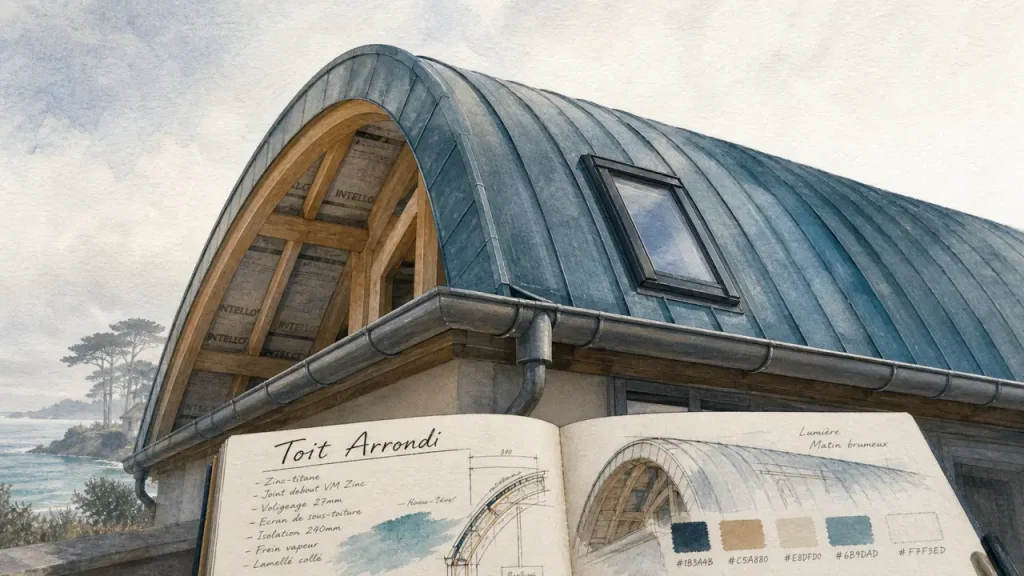 Toit arrondi : formes, atouts et contraintes à prévoir