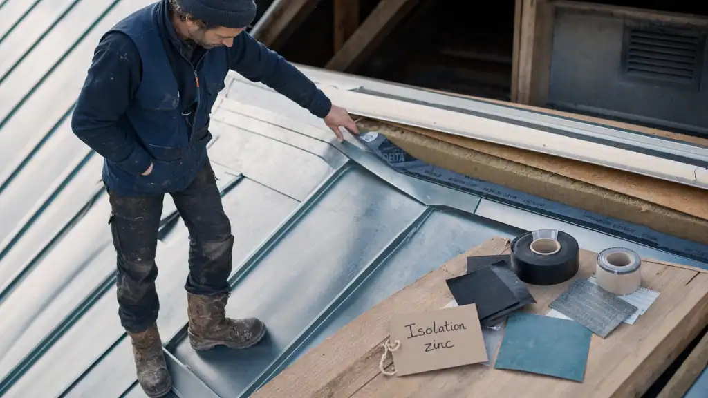 Toiture zinc isolation pour éviter condensation, corrosion et bruit de pluie