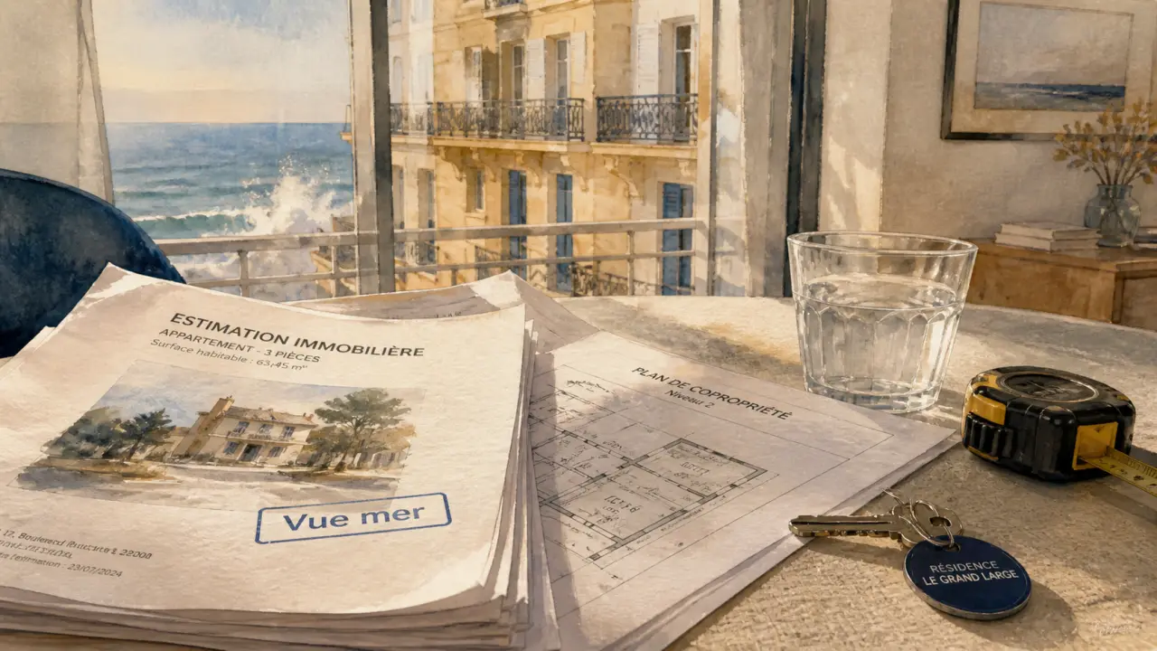 Appartement bord de mer : dossier immobilier et vue mer