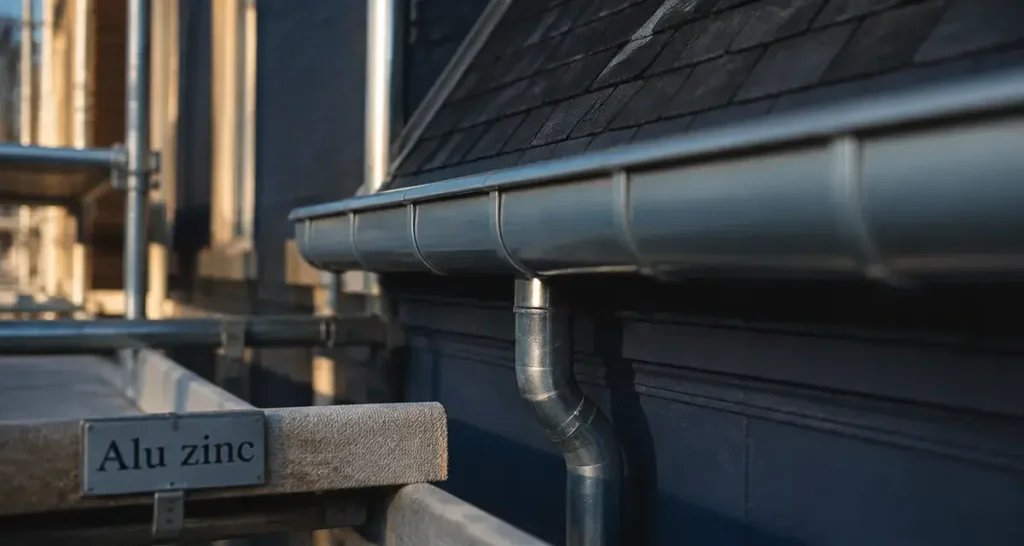 Gouttière alu aspect zinc : l’esthétique du métal traditionnel au prix de l’aluminium