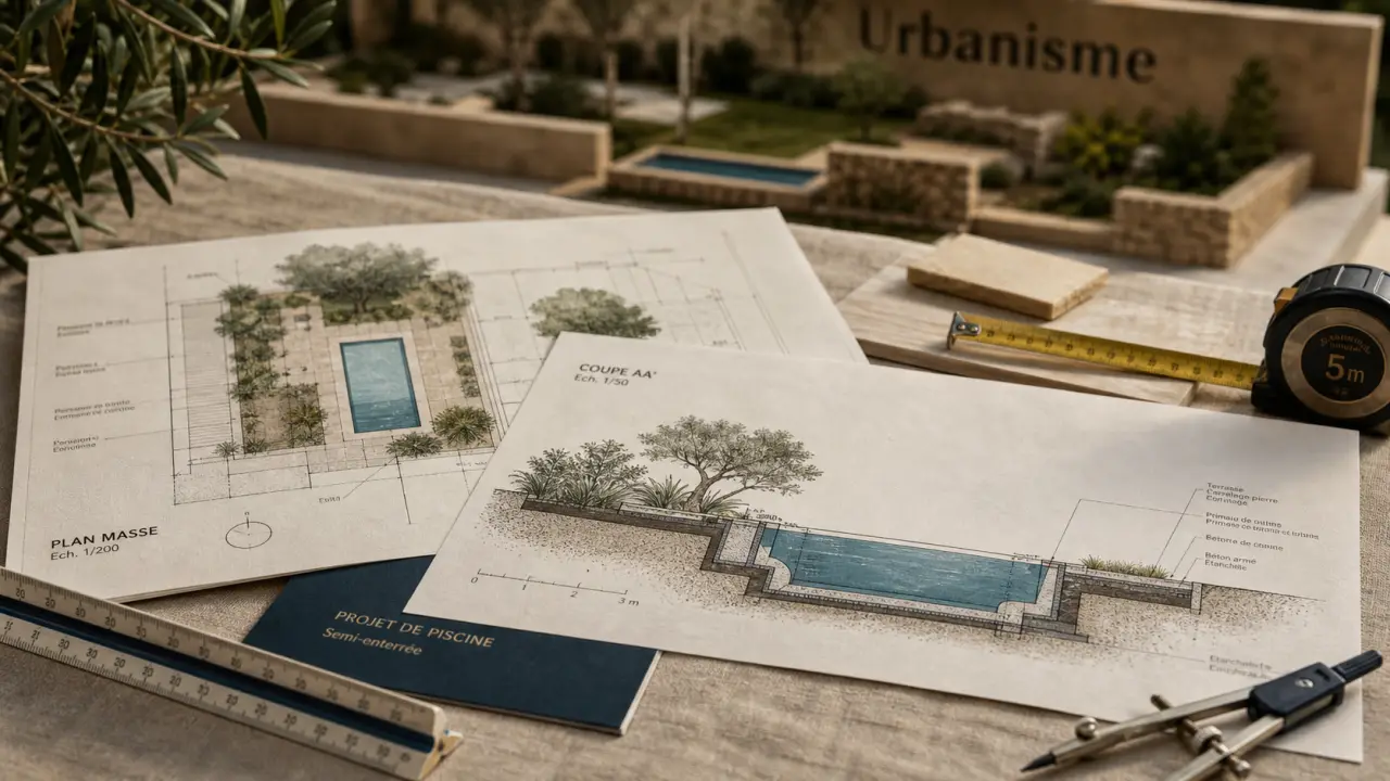Piscine semi enterrée reglementation : seuils et profondeur 1,80 m à vérifier
