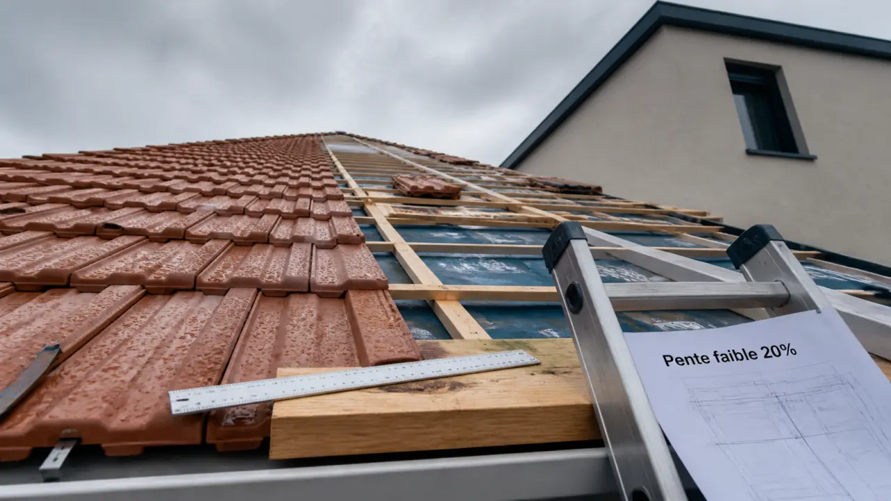 Tuile pour faible pente 15% et 20% sur toiture