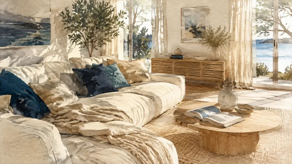 Déco scandinave cocooning : bois clair, laine et lumière tamisée pour un intérieur minimaliste plus chaleureux