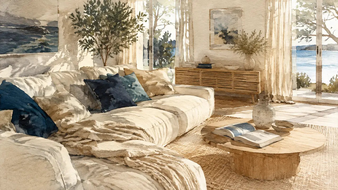 Déco scandinave cocooning : salon bois clair, laine et lumière tamisée