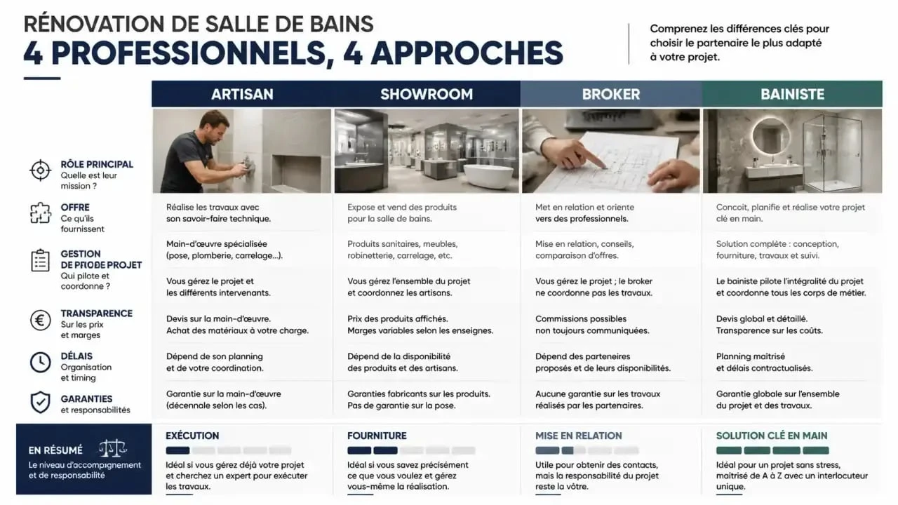 Comparatif des professionnels pour une rénovation de salle de bains à La Baule
