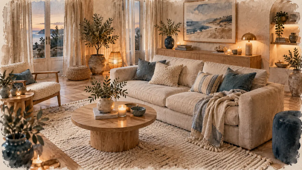 Salon scandinave cocooning lumineux et chaleureux