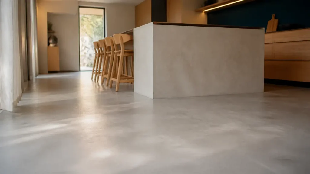 Sol en béton ciré : 5 à 15 mm, un support parfait et zéro joint visible