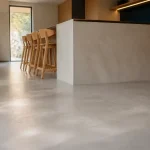 sol beton ciré intérieur sans joints, gris minéral
