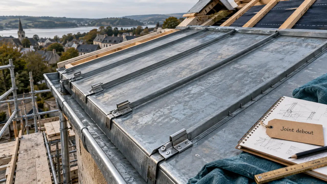 Toiture zinc à joint debout : pose et points techniques sur zinc-titane