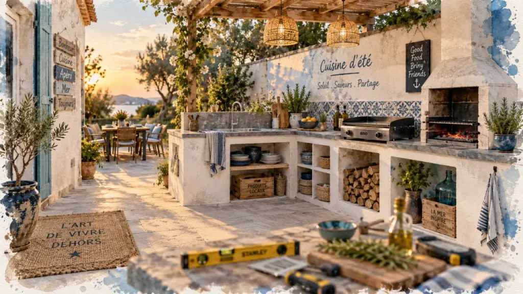 Cuisine d’été à faire soi-même : 29 blocs de Siporex pour un espace repas fonctionnel