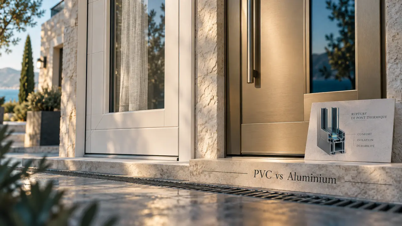 Porte en pvc ou alu : comparaison isolation et usage